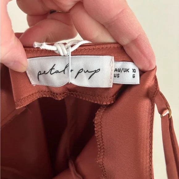 Petal & Pup Persia Midi Dress|Rust|Size 10|Wedding Guest Dress|Satin|NWT - Picture 3 of 8